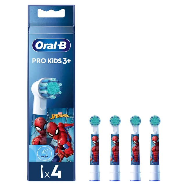 oral-b-pro-kids-spiderman-aufsteckb-rsten-4-st-ck-f-r-kinder-ab-3-jahren image 1