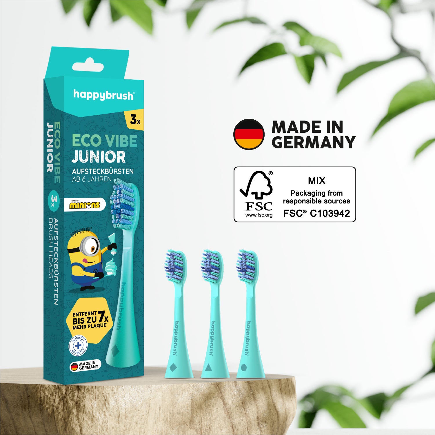 happybrush-aufsteckb-rsten-eco-vibe-junior-minions-2er-pack image 8