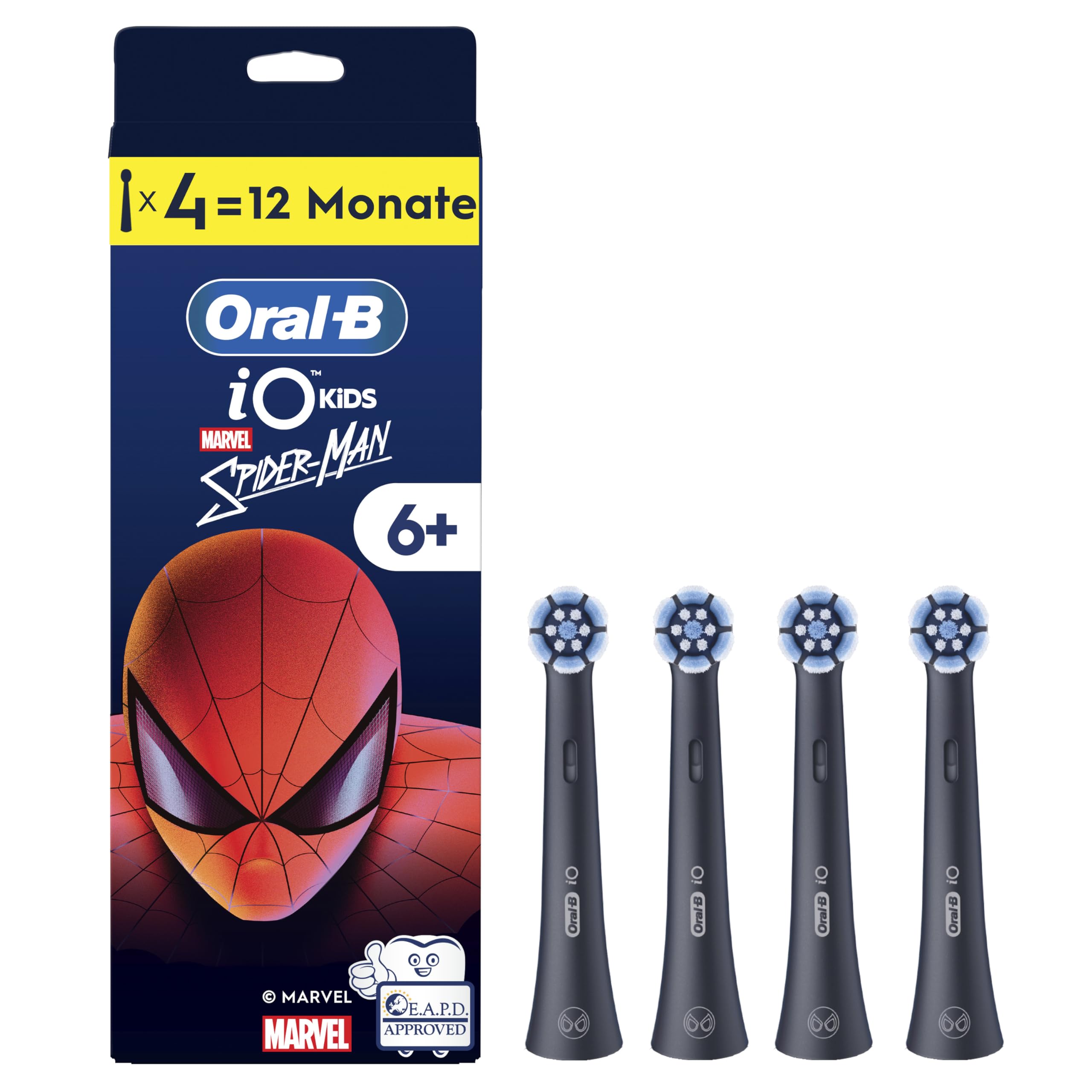 oral-b-aufsteckb-rsten-io-kids-spiderman-4er-sanfte-reinigung-f-r-kinder-ab-6-ja image 1