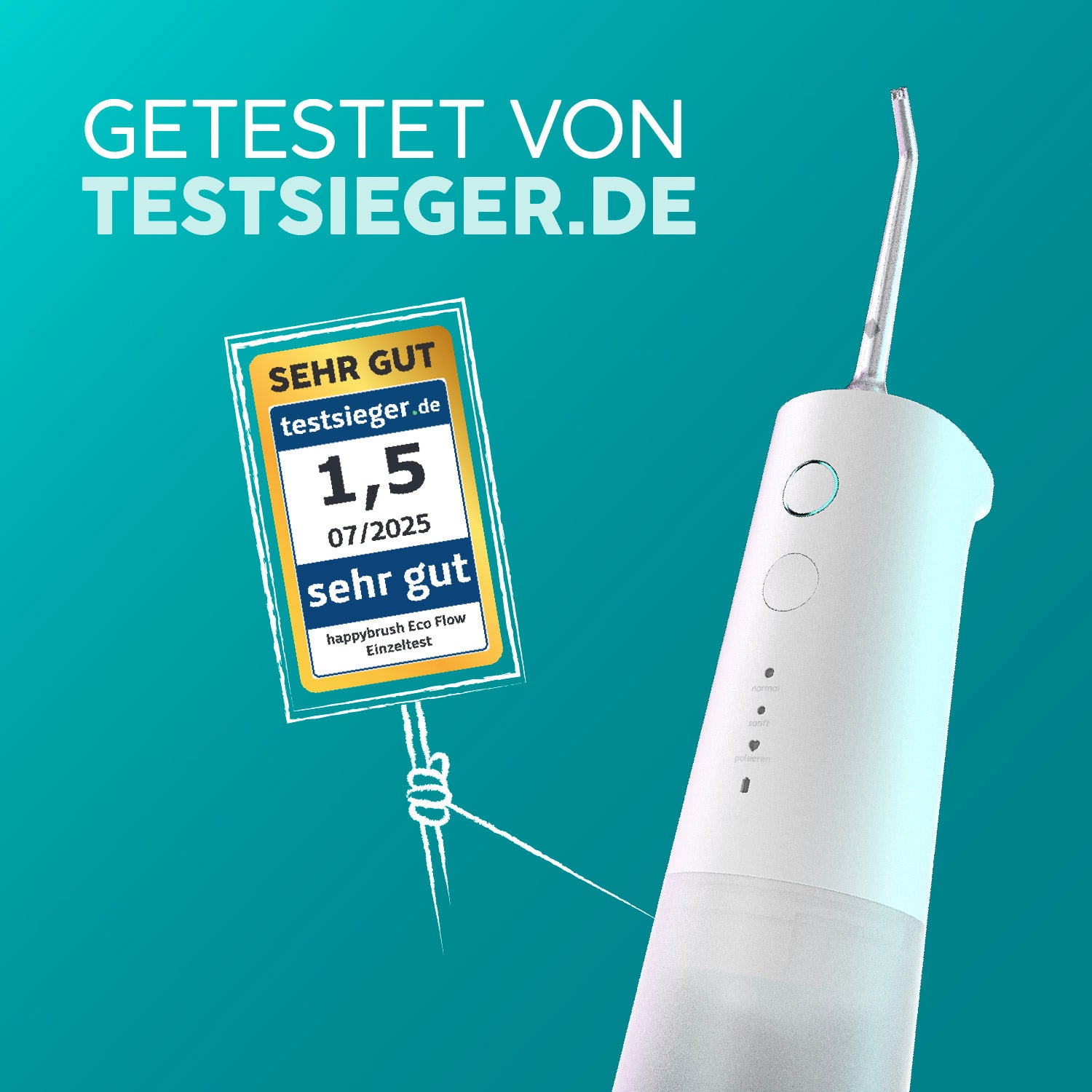 happybrush-eco-flow-munddusche-360-rotierbare-d-se-power-akku-bis-3-wochen-100-r image 2