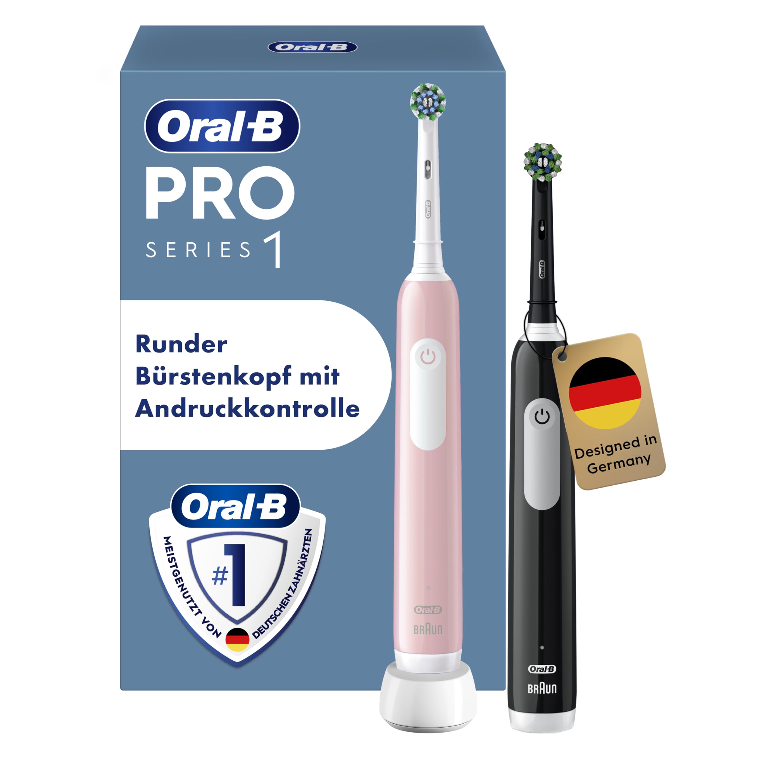 oral-b-pro-series-1-elektrische-zahnb-rste-doppelpack-rosa-schwarz-mit-drucksens image 1