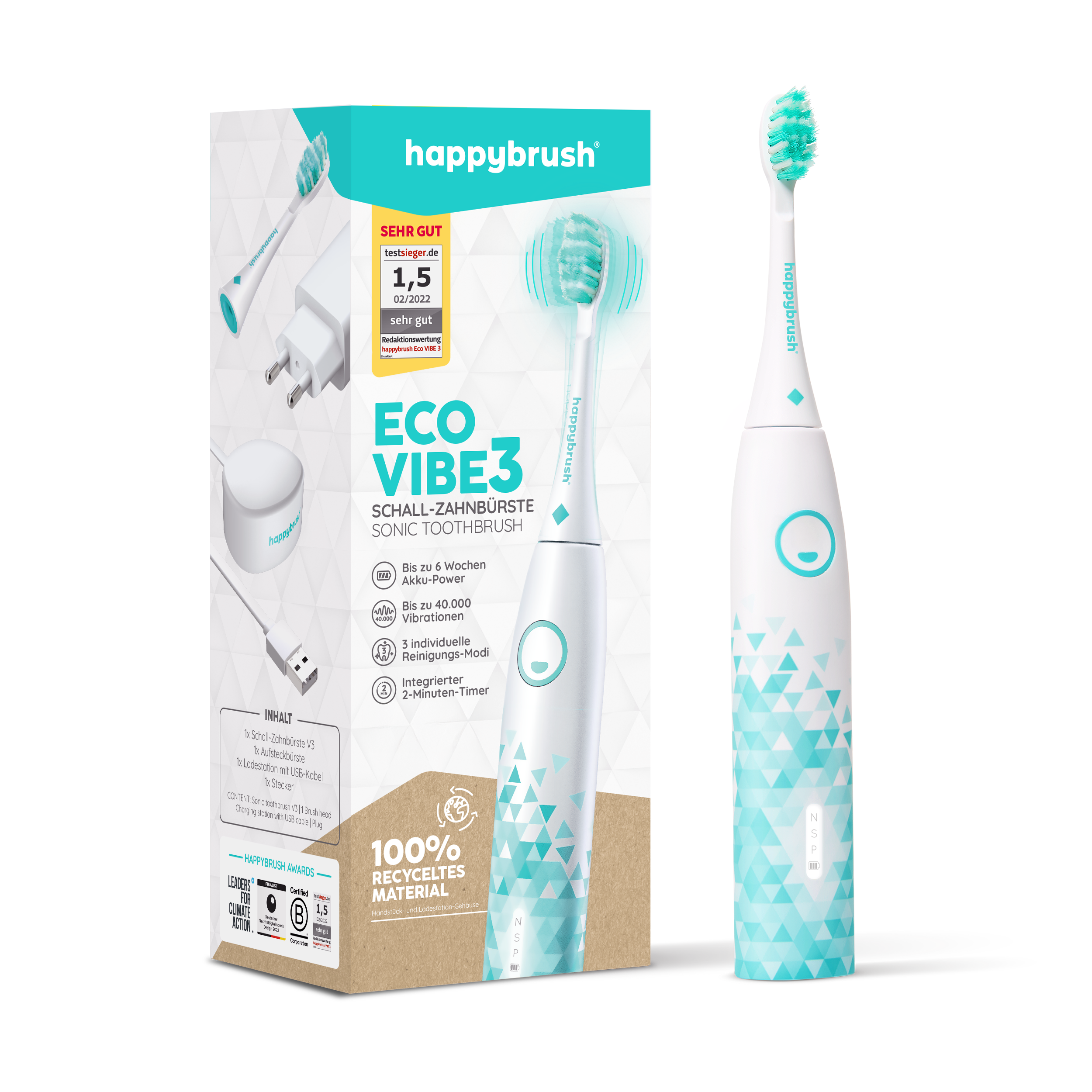 happybrush-eco-vibe-3-schallzahnb-rste-white-mint image 1