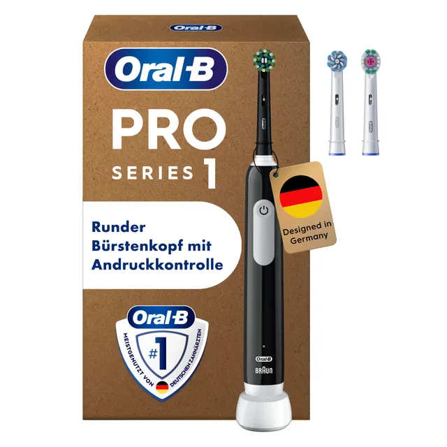oral-b-pro-series-1-elektrische-zahnb-rste-schwarz-mit-drucksensor-und-3-putzpro image 1