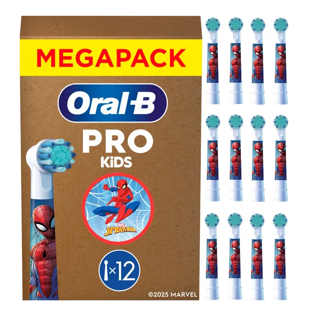 oral-b-aufsteckb-rsten-pro-kids-3-marvel-spiderman-12-st-ck-wei-f-r-elektrische- image 1