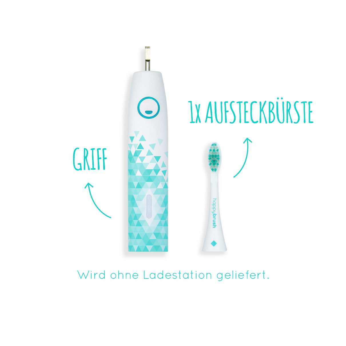 happybrush-vibe-3-schall-zahnb-rste-handst-ck-white-mint-ersatzger-t-ohne-ladest image 2