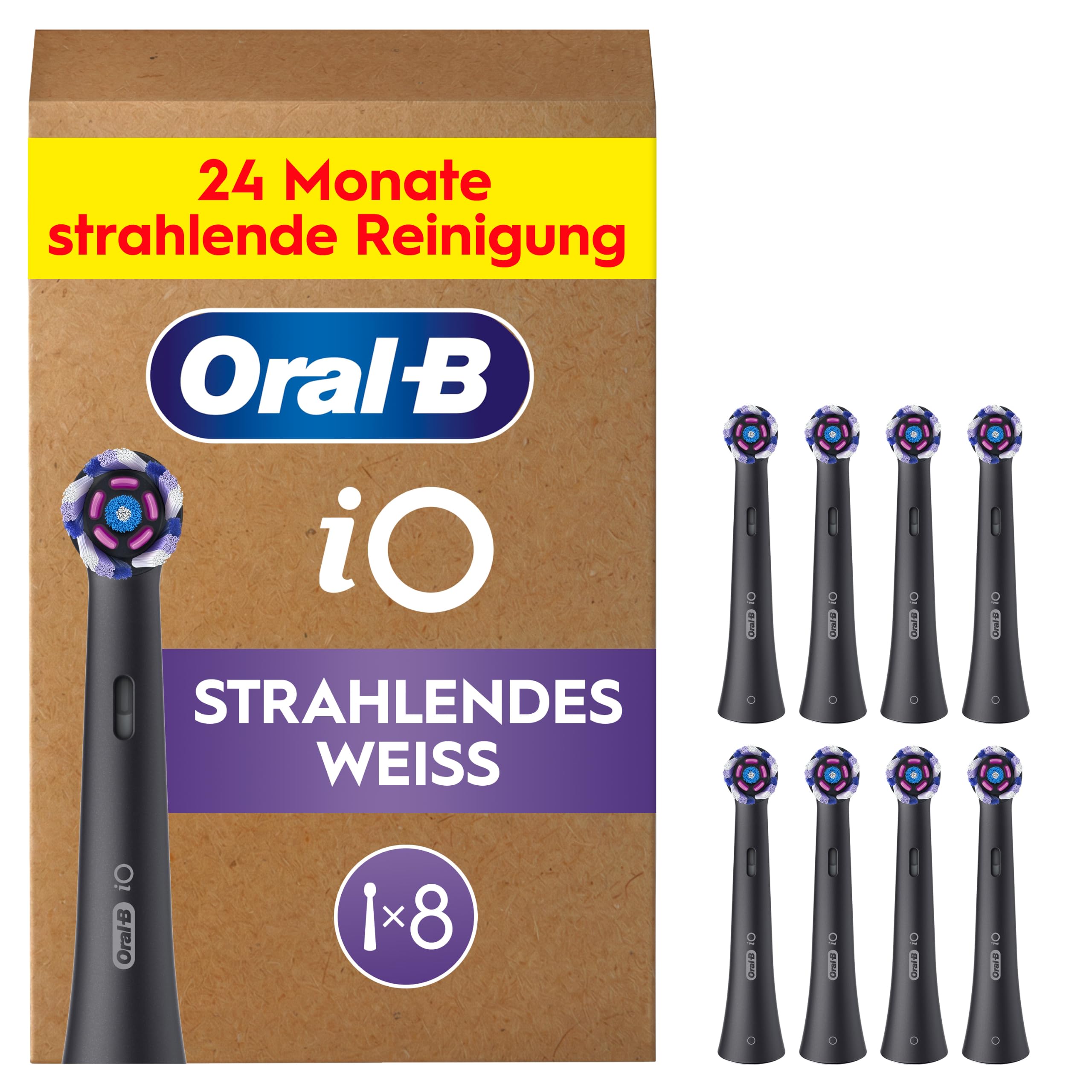 oral-b-io-aufsteckb-rsten-strahlendes-weiss-schwarz-8-st-ck image 1