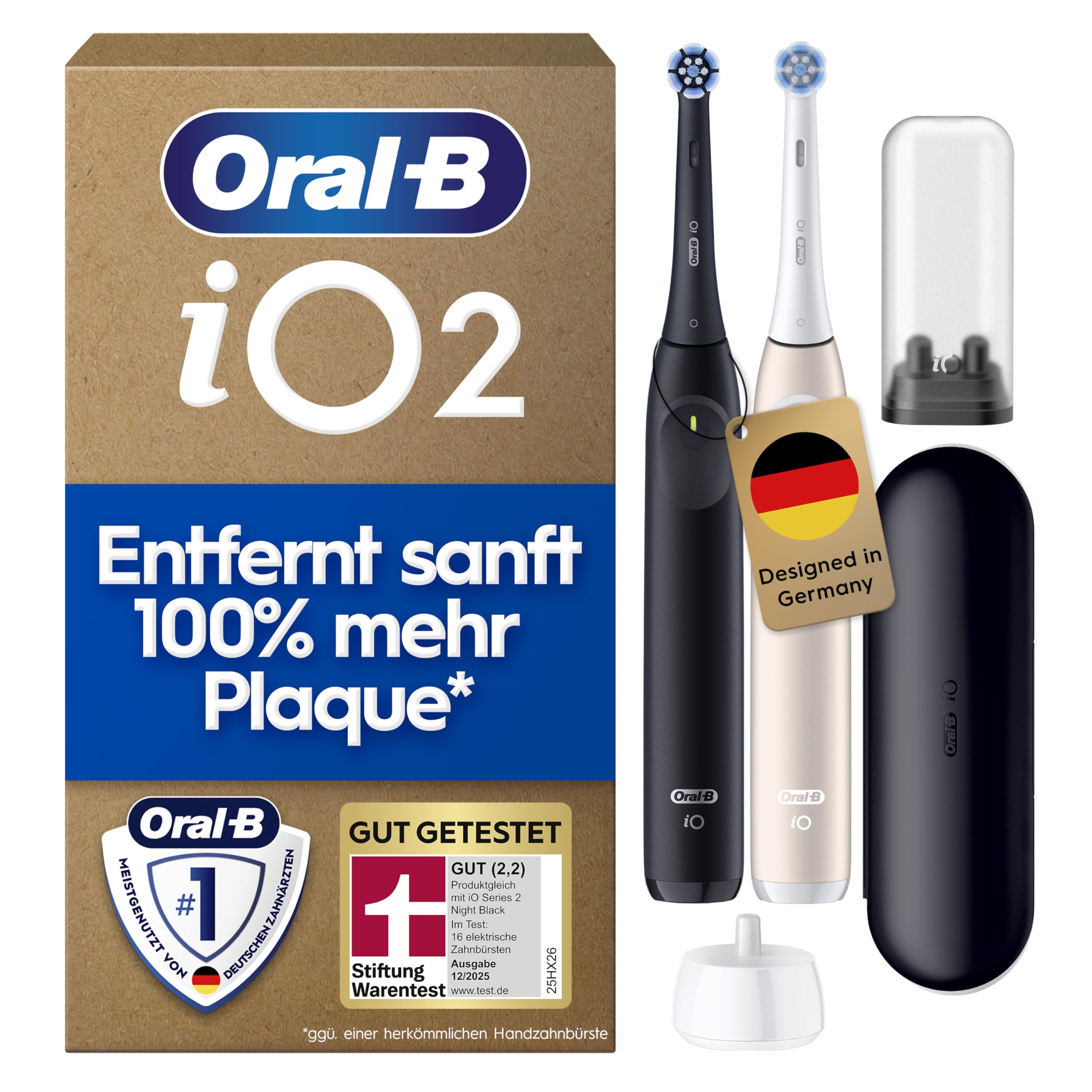 oral-b-io-series-2-elektrische-zahnb-rste-doppelpack-schwarz-pink-mit-2-aufsteck image 1