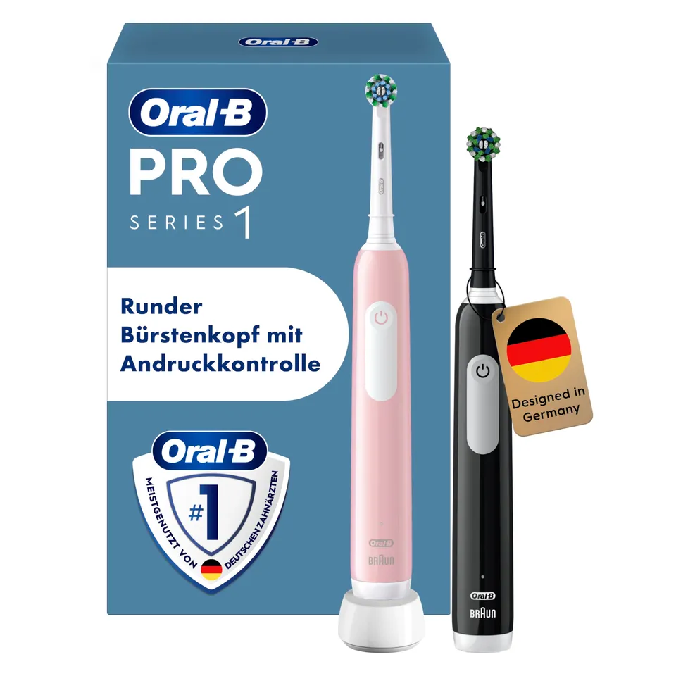 oral-b-pro-series-1-elektrische-zahnb-rste-doppelpack-rosa-schwarz-mit-drucksens image 1