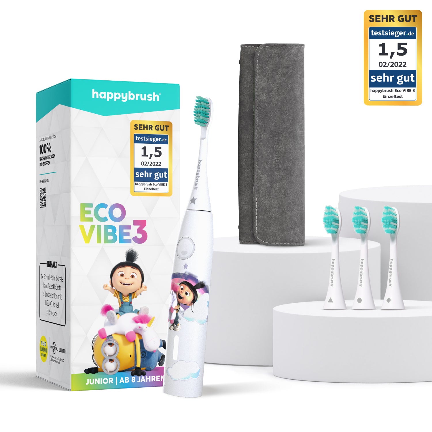 happybrush-eco-vibe-3-kinder-schallzahnb-rste-f-r-kinder-ab-8-jahren-mit-6-woche image 2