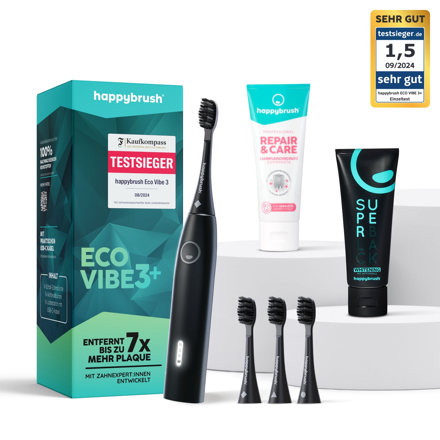 happybrush-influencer-set-allblack-eco-vibe-3-schallzahnb-rste-mit-zubeh-r-4-auf image 1