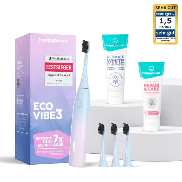 happybrush-influencer-set-sunrise-eco-vibe-3-schallzahnb-rste-mit-zubeh-r image 1