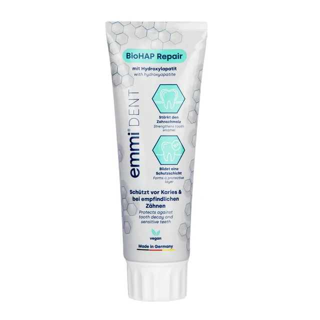 emmi-dent-biohap-repair-zahnpasta-mit-hydroxylapatit-f-r-starken-zahnschmelz image 1