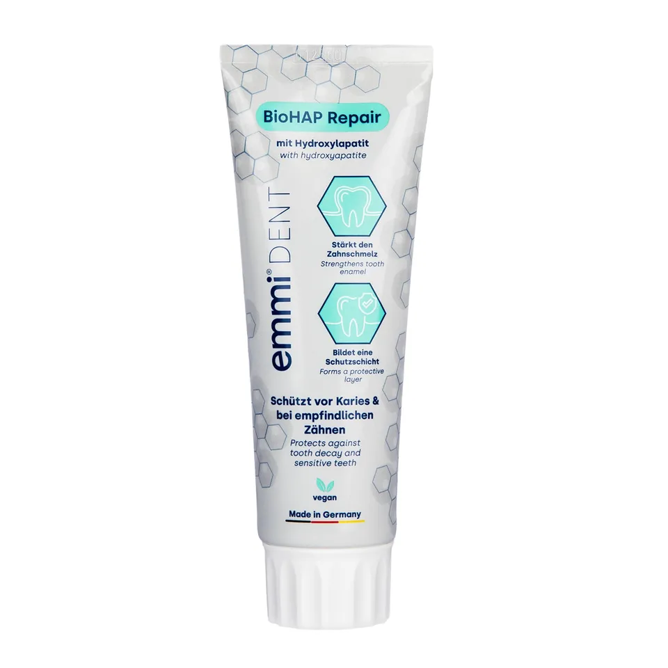 emmi-dent-biohap-repair-zahnpasta-mit-hydroxylapatit-f-r-starken-zahnschmelz image 1