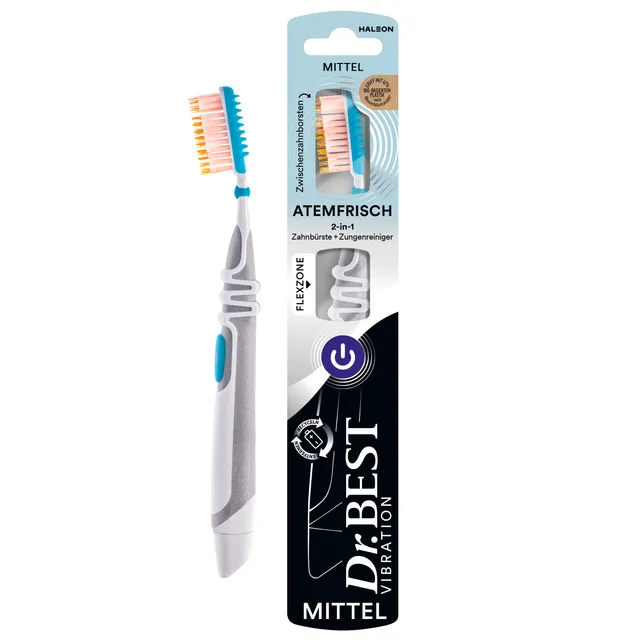 dr-best-vibration-atemfrisch-zahnb-rste-mittel-handzahnb-rste-mit-zungenreiniger image 1