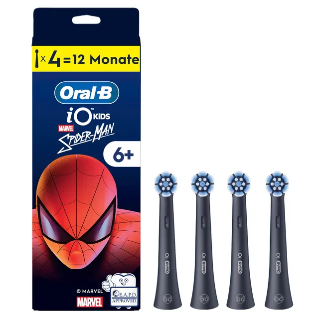 oral-b-aufsteckb-rsten-io-kids-spiderman-4er-sanfte-reinigung-f-r-kinder-ab-6-ja image 1