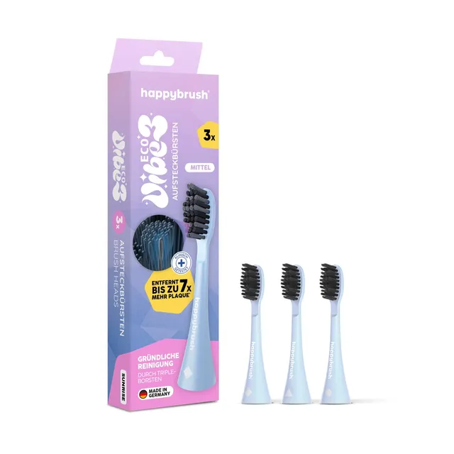 happybrush-aufsteckb-rsten-eco-vibe-3-sunrise-triple-borsten-mittlerer-h-rtegrad image 1