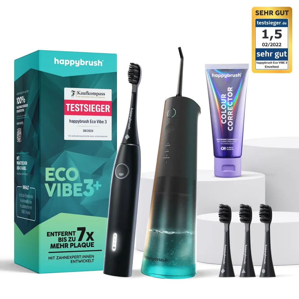 happybrush-sommer-set-eco-vibe-3-schallzahnb-rste-munddusche-eco-flow-colour-cor image 1