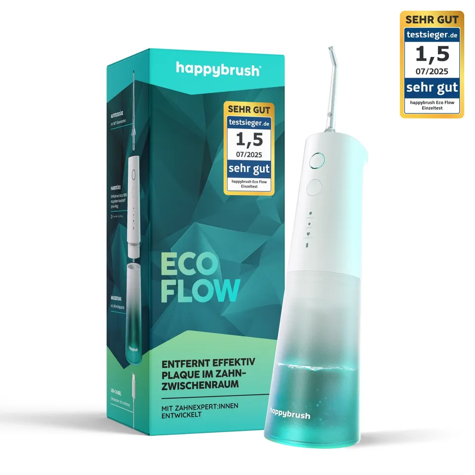 happybrush-eco-flow-munddusche-360-rotierbare-d-se-power-akku-bis-3-wochen-100-r image 1