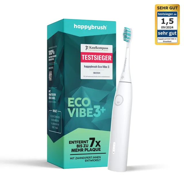 happybrush-eco-vibe-3-schallzahnb-rste-allwhite-mit-40-000-vibrationen-3-reinigu image 1