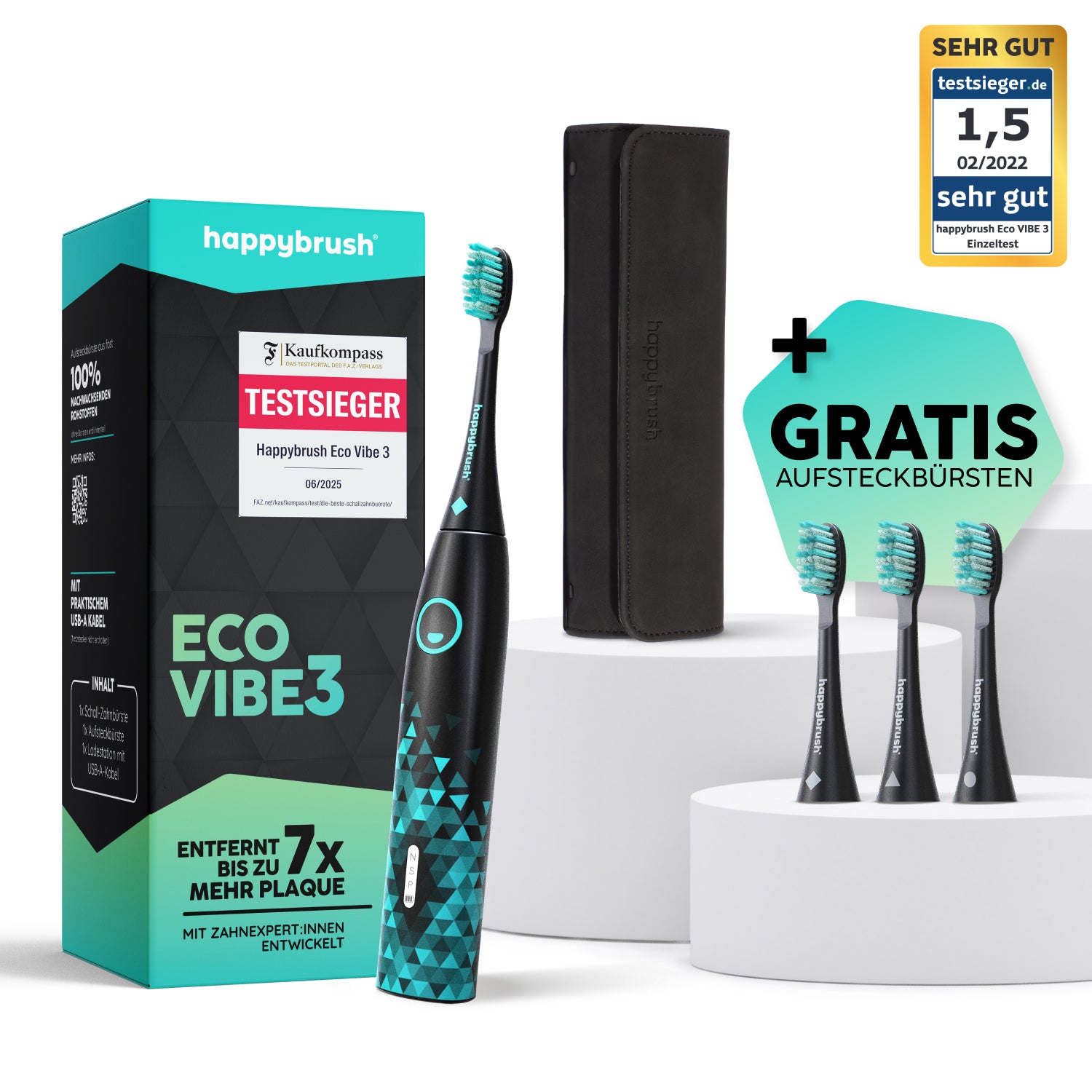 happybrush-eco-vibe-3-schallzahnb-rste-black-mint-tripleborsten-40-000-vibration image 1