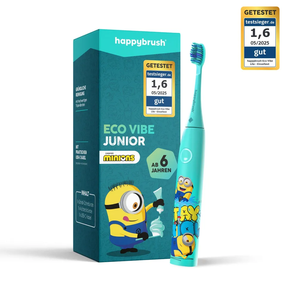 happybrush-eco-vibe-junior-schallzahnb-rste-minions image 1