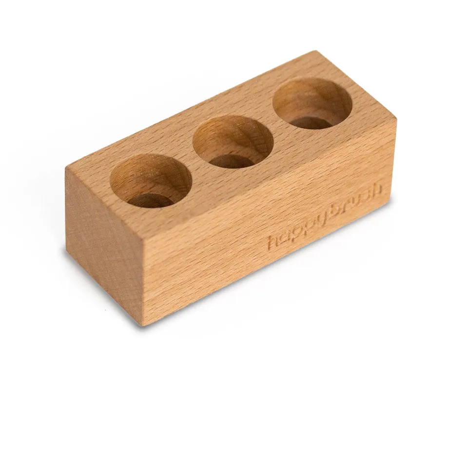 happybrush-cube-halterung-f-r-aufsteckb-rsten-buchenholz-st-nder-f-r-bis-zu-3-b- image 1