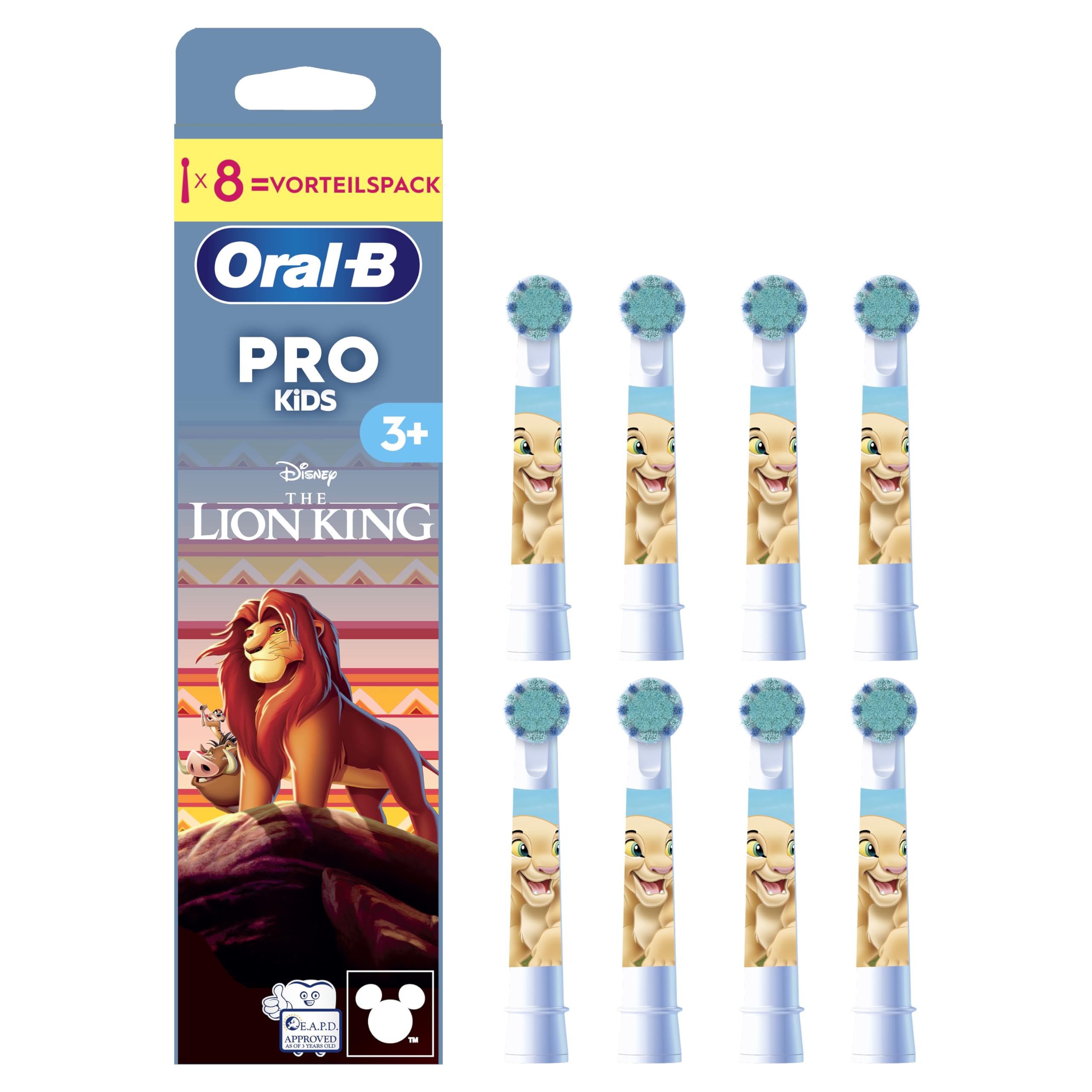 oral-b-aufsteckb-rsten-pro-kids-3-disney-k-nig-der-l-wen-8-st-ck-extra-weiche-bo image 1