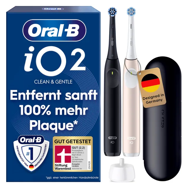 oral-b-io-series-2-elektrische-zahnb-rste-doppelpack-schwarz-pink-2-aufsteckb-rs image 1