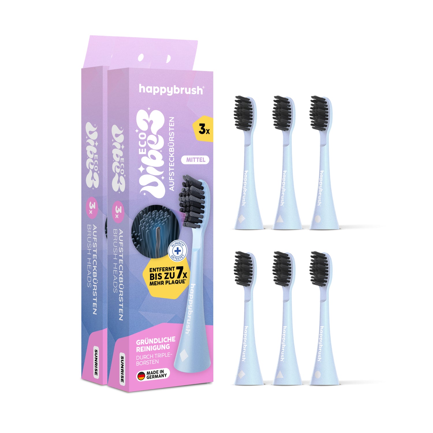 happybrush-aufsteckb-rsten-eco-vibe-3-sunrise-triple-borsten-mittlerer-h-rtegrad image 6