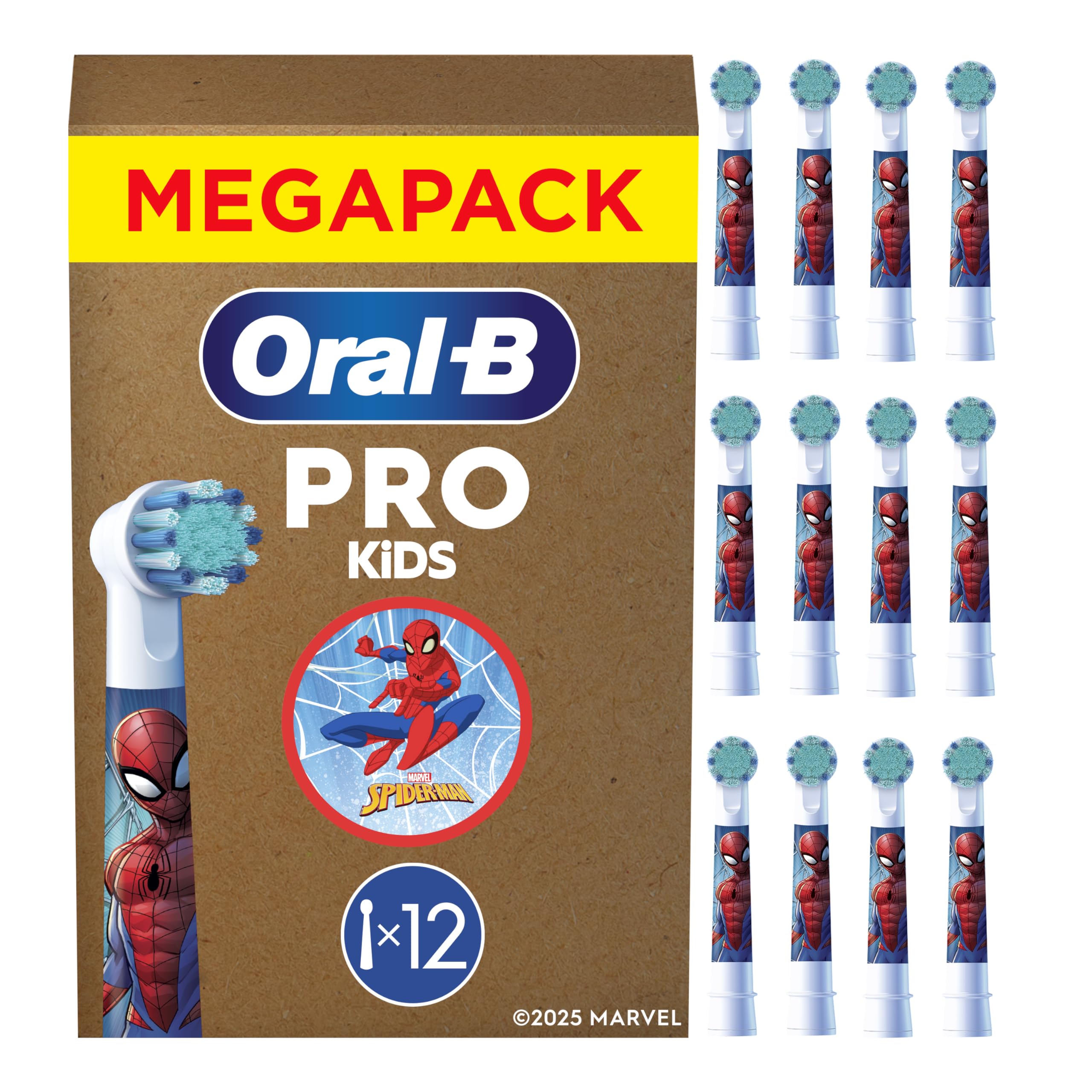 oral-b-aufsteckb-rsten-pro-kids-3-marvel-spiderman-12-st-ck-wei-f-r-elektrische- image 1